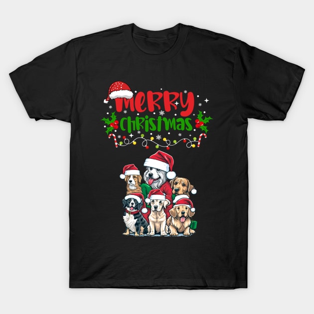 Merry Christmas Puppy Festive T-Shirt by BirdsnStuff